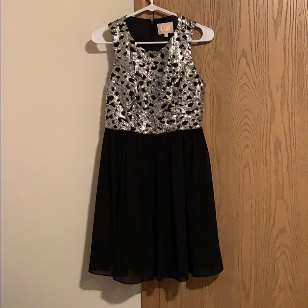 Black and silver formal dress